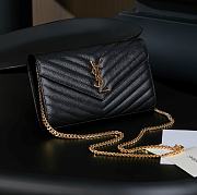 	 YSL Cassandre Leather wallet-on-chain Black & gold hardware -22.5x14x4cm - 4