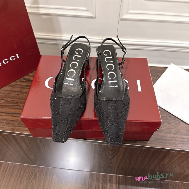Gucci Women's GG crystal slingback pump in black 3.5cm - 1