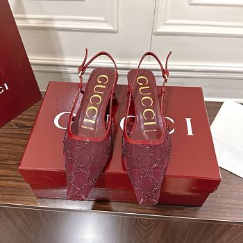 	 Gucci Women's GG crystal slingback pump in red 3.5cm