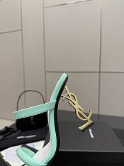 YSL OPYUM mules in blue satin crepe - 2