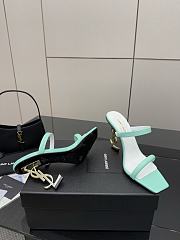 YSL OPYUM mules in blue satin crepe - 5