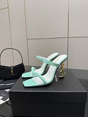 YSL OPYUM mules in blue satin crepe - 3