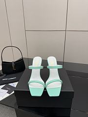 YSL OPYUM mules in blue satin crepe - 4