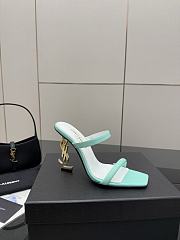 YSL OPYUM mules in blue satin crepe - 6