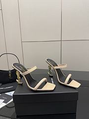 	 YSL OPYUM mules in beige satin crepe - 1