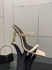 	 YSL OPYUM mules in beige satin crepe - 5