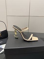 	 YSL OPYUM mules in beige satin crepe - 4