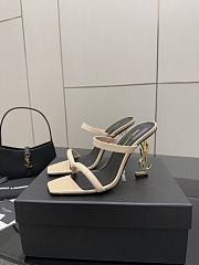 	 YSL OPYUM mules in beige satin crepe - 3