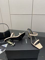 	 YSL OPYUM mules in beige satin crepe - 2
