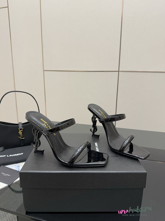 	 YSL OPYUM mules in black satin crepe - 1