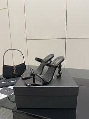 	 YSL OPYUM mules in black satin crepe - 2