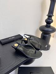 YSL Cassandre 40 leather wedges in black  - 1