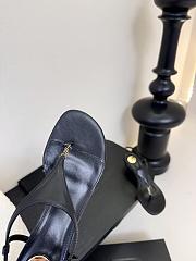 YSL Cassandre 40 leather wedges in black  - 4