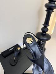 YSL Cassandre 40 leather wedges in black  - 2