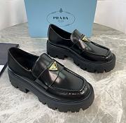 Prada Black Smooth Leather Loafers With Gold Hardware - 4