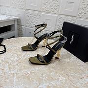 YSL Opyum 110 crystal-embellished green sandals - 1