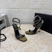 YSL Opyum 110 crystal-embellished green sandals - 2