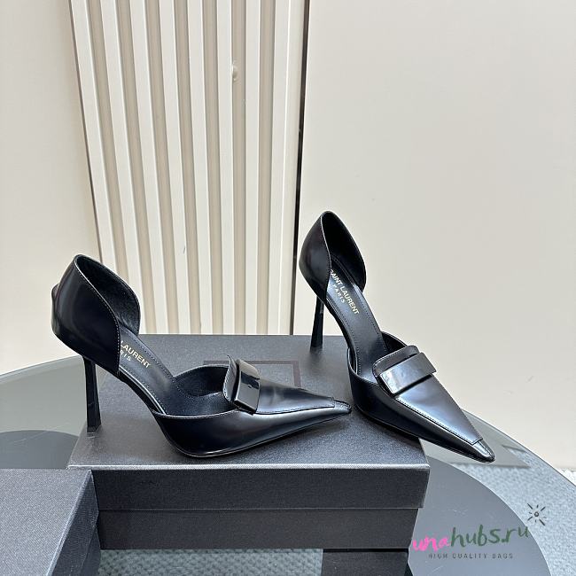 YSL Black 110mm D'Orsay Pumps - 1