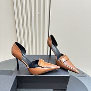 	 YSL Brown 110mm D'Orsay Pumps - 1
