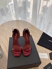 YSL Opyum Ankle Strap Sandal In Red Patent - 6