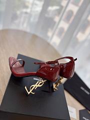YSL Opyum Ankle Strap Sandal In Red Patent - 5