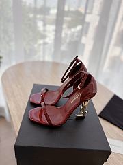 YSL Opyum Ankle Strap Sandal In Red Patent - 3