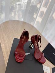 YSL Opyum Ankle Strap Sandal In Red Patent - 2