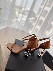 YSL Opyum Ankle Strap Sandal In Brown Patent - 2