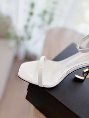 YSL Opyum Ankle Strap Sandal In White Patent - 5
