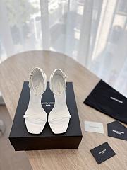 YSL Opyum Ankle Strap Sandal In White Patent - 3