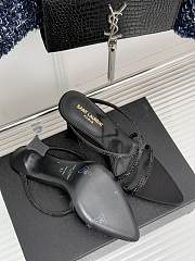 YSL Black 110mm crystal-embellished Sandals - 3