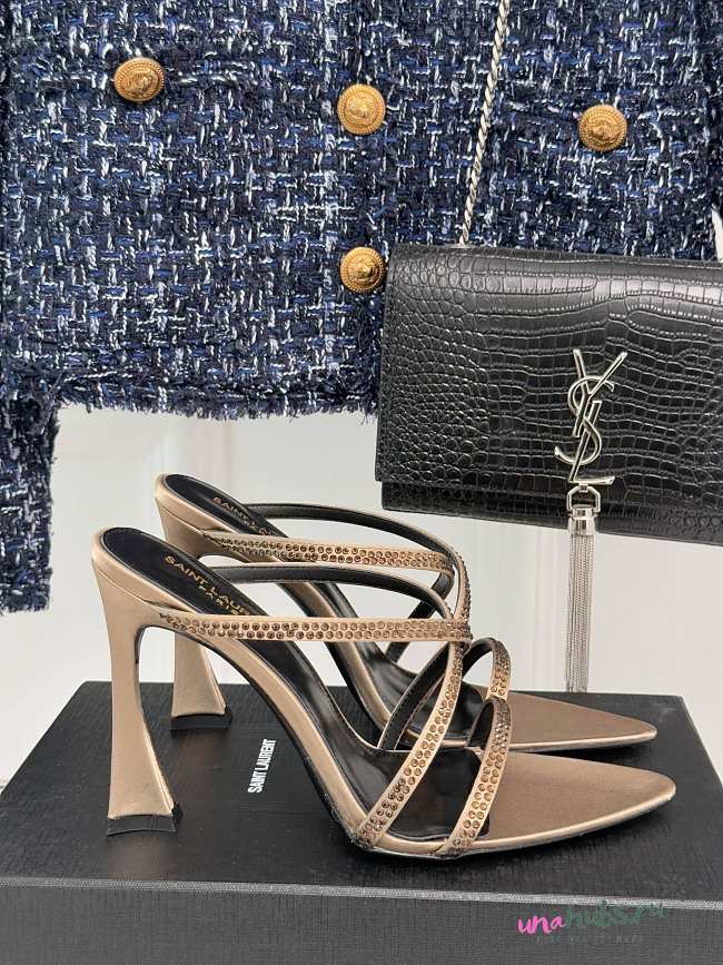 	 YSL Beige 110mm crystal-embellished Sandals - 1