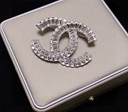 Chanel Palladium Plated Strass CC Brooch - 6