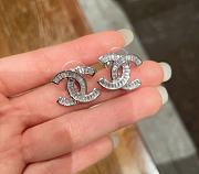 CHANEL Silver Stud Fashion Earrings - 5