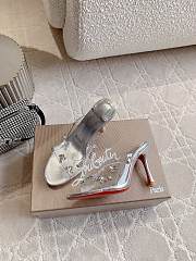 Christian Louboutin Degraqueen 85 Vinyl & Leather Sandal in Silver Metallic - 5