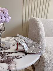 Christian Louboutin Degraqueen 85 Vinyl & Leather Sandal in Silver Metallic - 3