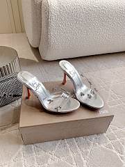 Christian Louboutin Degraqueen 85 Vinyl & Leather Sandal in Silver Metallic - 4