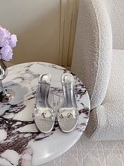 Christian Louboutin Degraqueen 85 Vinyl & Leather Sandal in Silver Metallic - 2