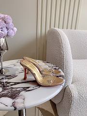 	 Christian Louboutin Degraqueen 85 Vinyl & Leather Sandal in Gold Metallic - 3