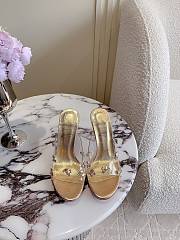 	 Christian Louboutin Degraqueen 85 Vinyl & Leather Sandal in Gold Metallic - 4