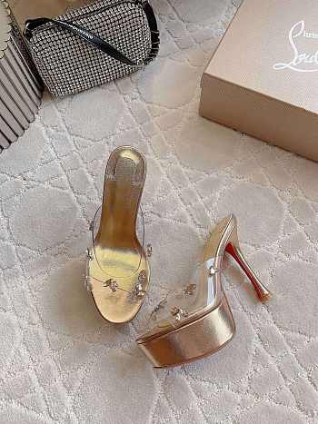 	 Christian Louboutin o1s1wg110325 Degraqueen Alta 130 in Gold