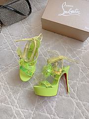 CHRISTIAN LOUBOUTIN  alyah iridescent flower green sole sandals - 1