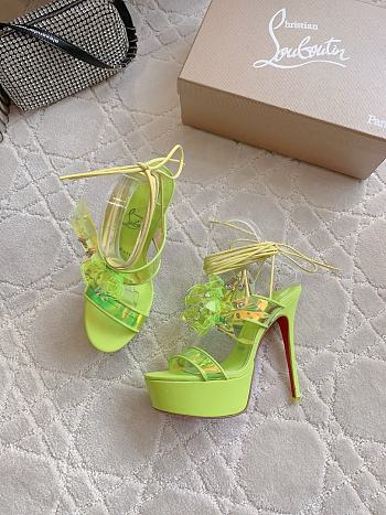 CHRISTIAN LOUBOUTIN  alyah iridescent flower green sole sandals