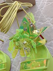 CHRISTIAN LOUBOUTIN  alyah iridescent flower green sole sandals - 6