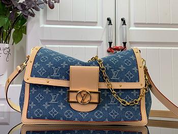 Louis Vuitton Dauphine Soft GM in Blue Denim - 28x20x11cm