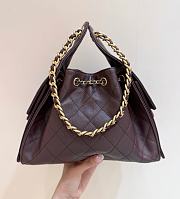 Chanel Drawstring Burgundy Bag Caviar Leather -30x26x14cm - 6