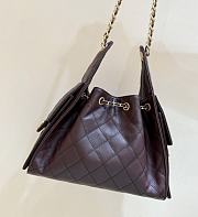 Chanel Drawstring Burgundy Bag Caviar Leather -30x26x14cm - 5