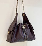 Chanel Drawstring Burgundy Bag Caviar Leather -30x26x14cm - 4