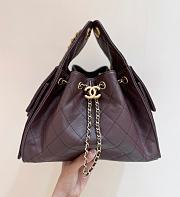 Chanel Drawstring Burgundy Bag Caviar Leather -30x26x14cm - 1