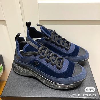 Chanel Blue Suede Sneakers